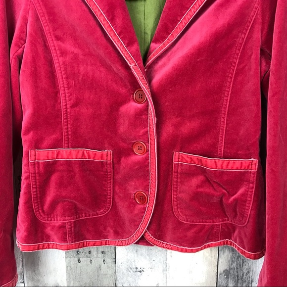 Boden Bright Pink Trim Velvet Blazer Size 12 NWT - Picture 4 of 8